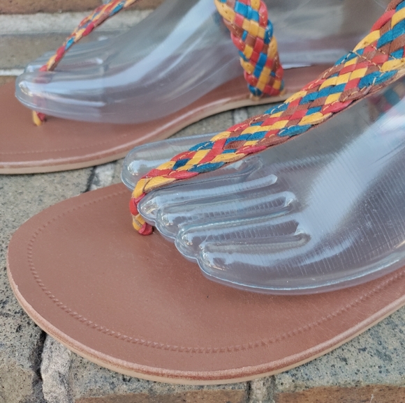 Steve Madden | Pressto Rainbow Braided Leather Gladiator Sandals Size 8.5 - Picture 3 of 14
